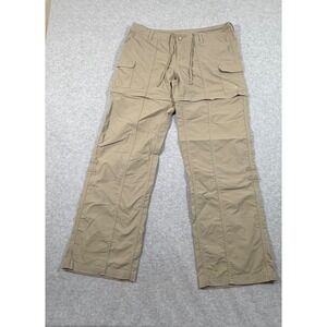 The North Face Convertible Cargo Pants Womens 12 Khaki Tan Excellent Zip Off Leg